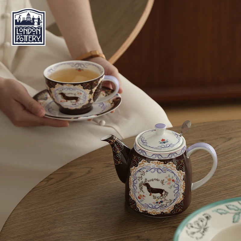 London Pottery 300ML Animal dog mug dish ceramics coffee cup tea Pair pottery tea cup set porcelain Cups for girlfriend gift