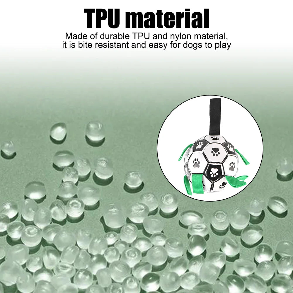 Pets Accessories Dog Bite Chew Balls Interactive Pet Football Toys 15cm Puppy Outdoor Training Soccer With Grab Tabs