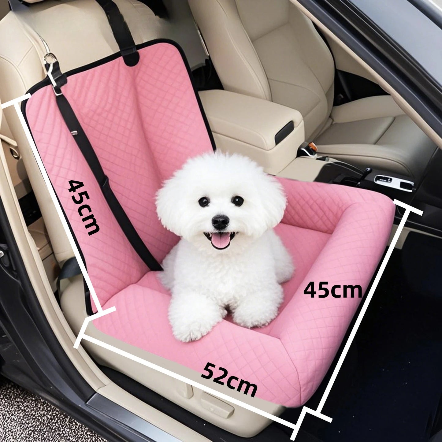 Pet car seat bed cat dog kennel removable washable outdoor car seat cushion safe comfortable suitable for both home travel use