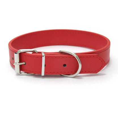 the SIMPY PAWS ADJUSTABLE LEATHER COLLAR - Solid Color Leather Dog Collar, Adjustable Cat Necklace, Puppy Neck Strap Suitable for Medium and Small Dogs, Pet Supplies XS-XL