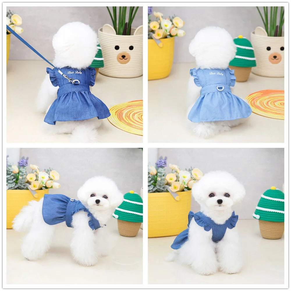the BEST BABY - Dog Dress Puppy Luxury Skirt, Dog Clothes Princess Dresses, Wedding Evening Dress, Tutu Skirt Denim Skirt, Small Dogs Clothing