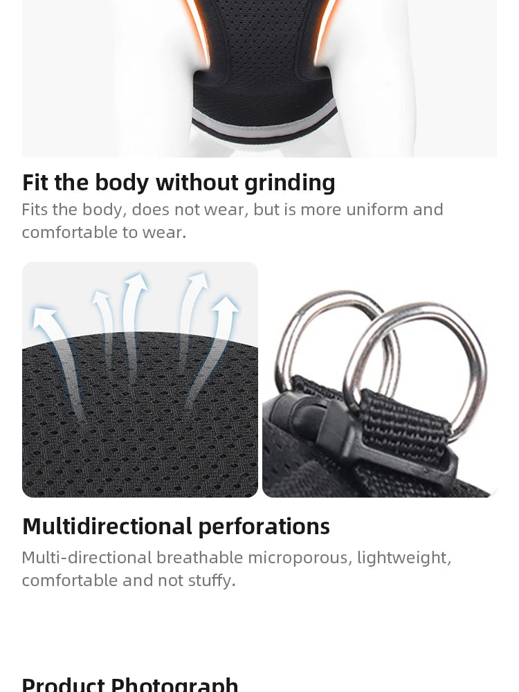 Pet Leash Undershirt Harnesses Mesh Breathable Adjustable Easy Control Reflective Undershirt Dog Harness Collar