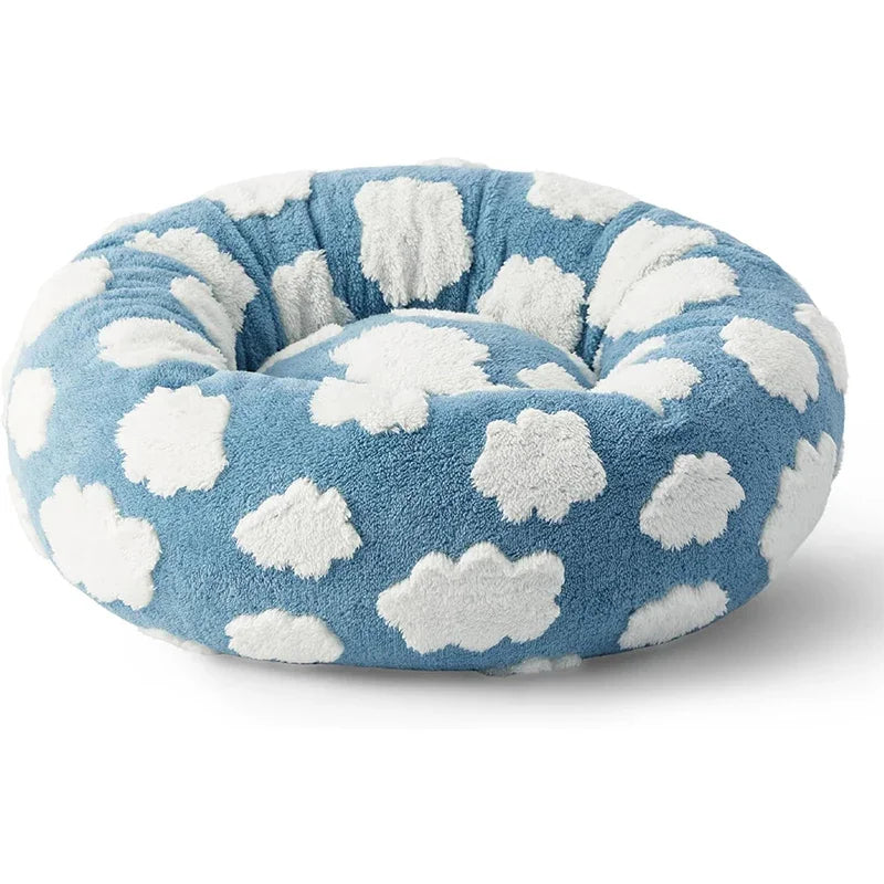 50CM/60CM Round Pet Bed for Dog Cat Bed Super Soft Cats Bed Plush Dog House for Small Dog House Winter Warm Sleeping