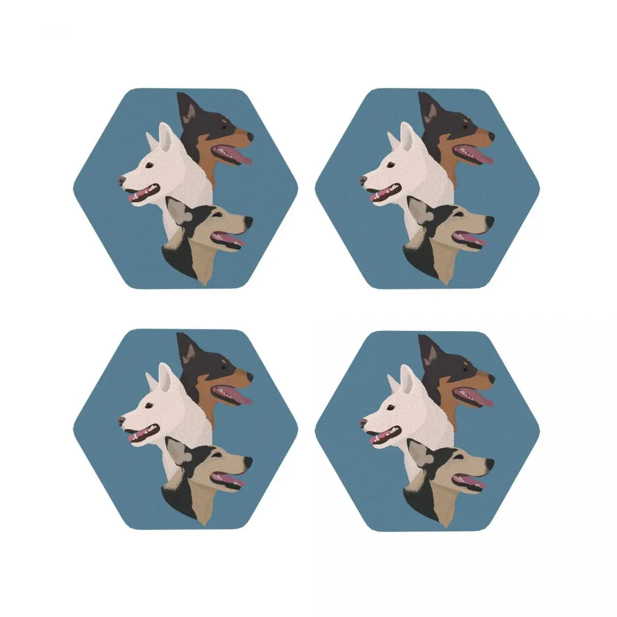Family Of Dogs Coasters Kitchen Placemats Non-slip Insulation Cup Coffee Mats For Decor Home Tableware Pads Set of 4