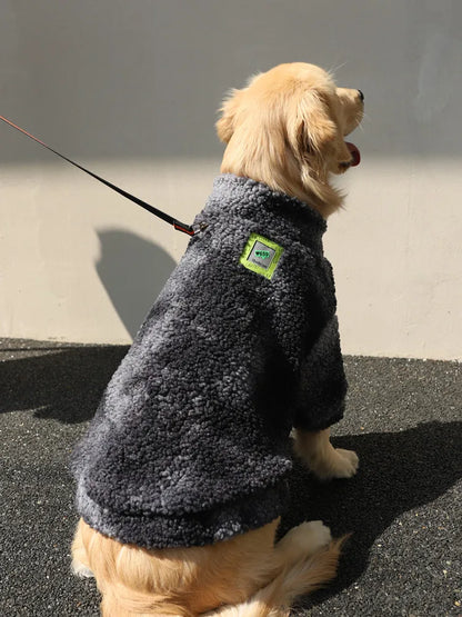 the BIG BEAR WOOL JACKET - HOOPET 3XL-7XL Winter Thick Big Dog Clothes, Lamb's Wool Jacket for Medium/Large Dogs, Windproof Coat, Pet Accessories