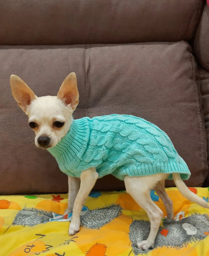 Dog Sweaters for Small Dogs Winter Warm Dog Clothes Turtleneck Knitted Pet Clothing Puppy Cat Sweater Vest Chihuahua Yorkie Coat