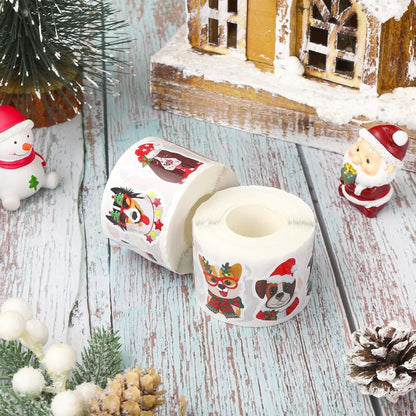 100-500pcs Cartoon Dog Christmas Stickers Party Christmas Gift Wrapping Label Children Scrapbook Stationery Stickers