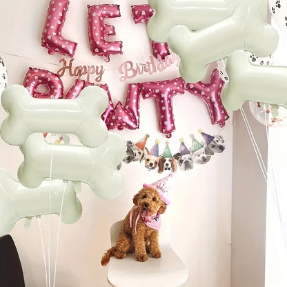 3/6pcs Funny Bone Shape Foil Balloons Pet Dog Bone Balloons for Birthday Party Decorations Supplies Kindergarten Kids Toys