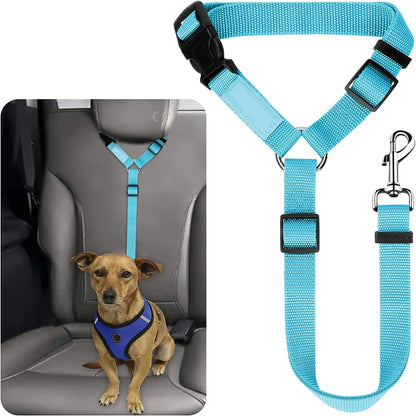 the DOGGY SEAT BELT - 1PC Pet Dog and Cat Seat Belt, Car Headrest Restraint, Adjustable Safety Rope, Car Seat Belt