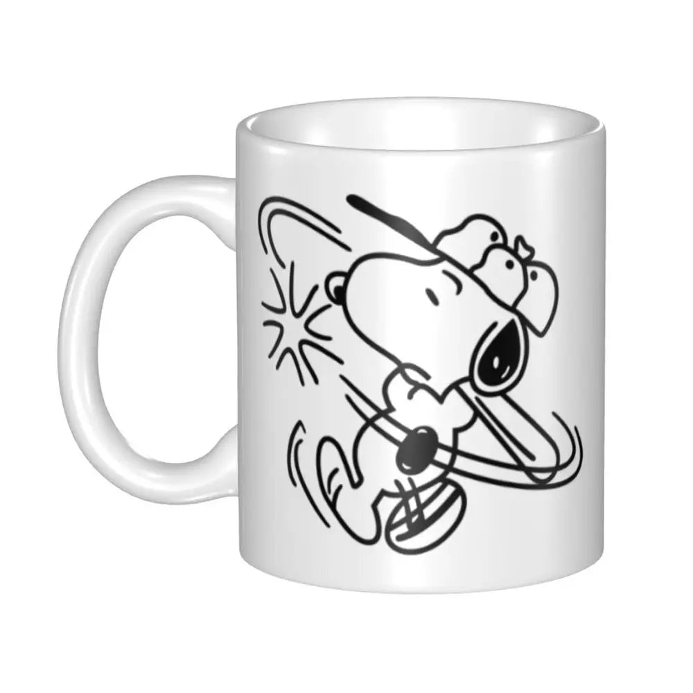 Manga Snoopy Woodstock Cartoon Dog Coffee Mug DIY Customized Ceramic Tea Milk Mug