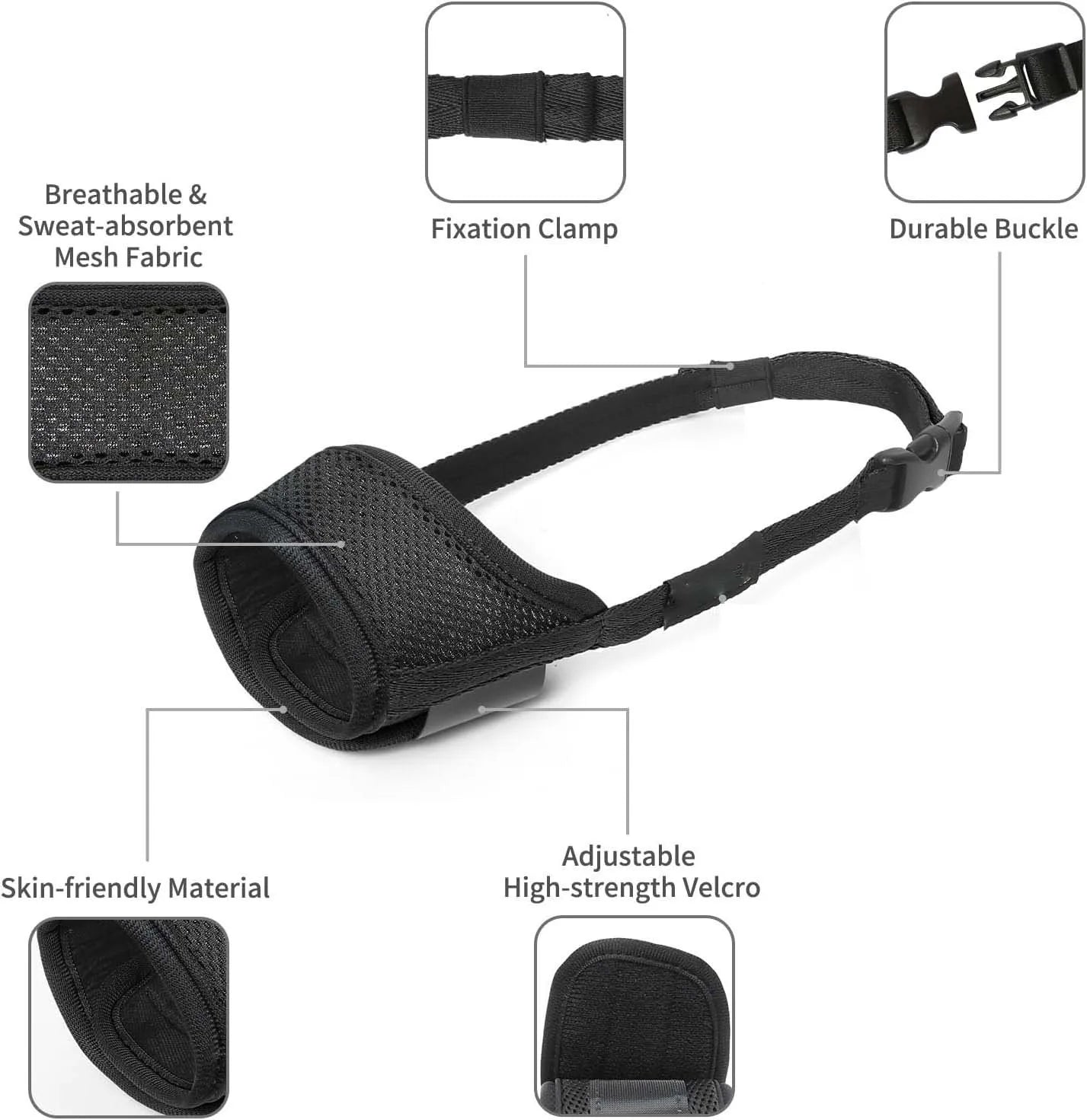 the ANTI-BITE DOG MUZZLE - Soft Air Mesh Dog Muzzle for Small, Medium & Large Dogs – Anti-Bite, Anti-Bark, Anti-Chew, Breathable, Drinkable & Adjustable