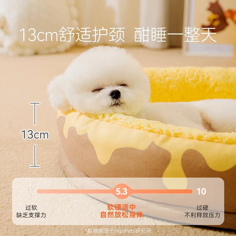 Customized dog kennel  all-season washable  winter warm dog bed and mat  cat nest and mat  pet nest supplies grey cow color