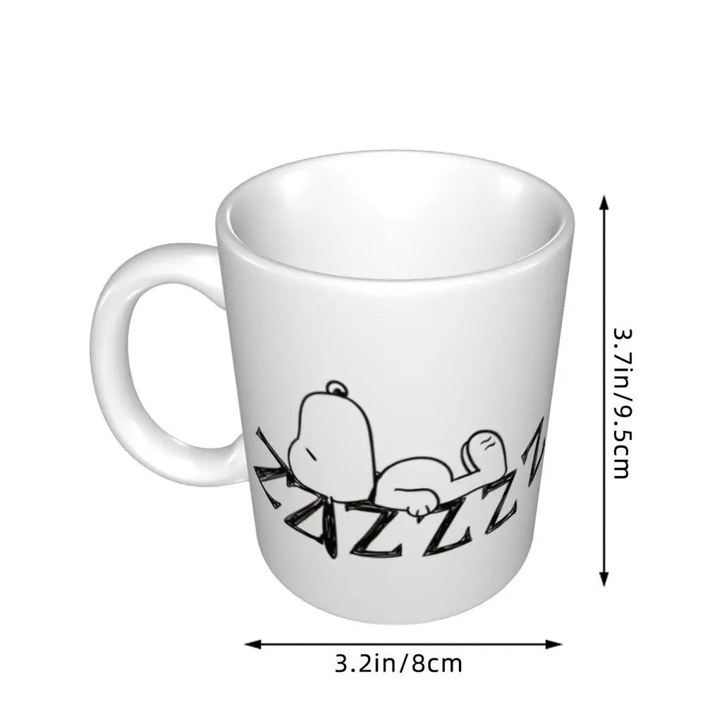 Manga Snoopy Woodstock Cartoon Dog Coffee Mug DIY Customized Ceramic Tea Milk Mug