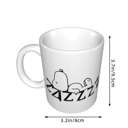 Manga Snoopy Woodstock Cartoon Dog Coffee Mug DIY Customized Ceramic Tea Milk Mug