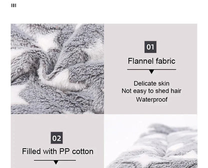 Pet Sleeping Mat Dog Bed Cat Bed Soft Hair Thickened Blanket Pad Fleece Home Washable Warm Bear Pattern Blanket Pet Supplies