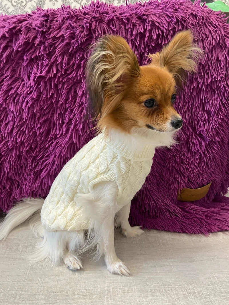 Dog Sweaters for Small Dogs Winter Warm Dog Clothes Turtleneck Knitted Pet Clothing Puppy Cat Sweater Vest Chihuahua Yorkie Coat