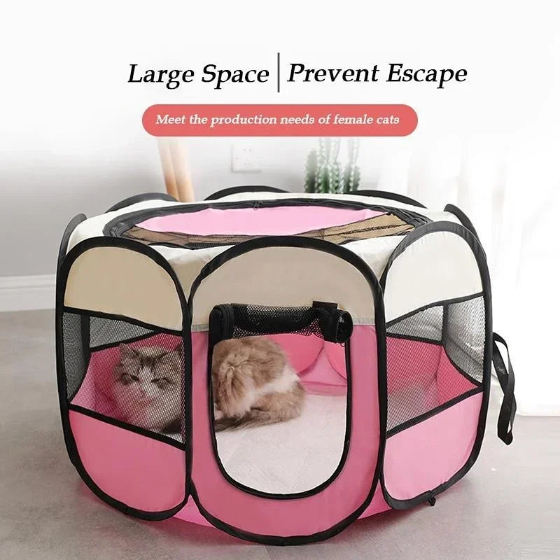 the DOGGY PLAYPEN - Portable Foldable Pet Tent Kennel, Octagonal Fence Puppy Shelter, Easy to Use Outdoor Easy Operation Large Dog Cages, Cat Fences