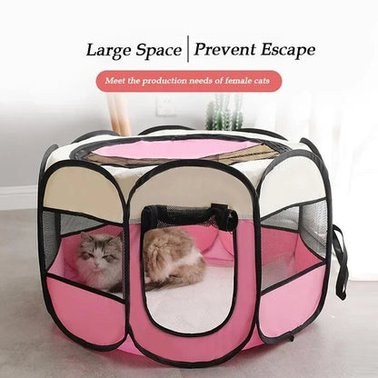 the DOGGY PLAYPEN - Portable Foldable Pet Tent Kennel, Octagonal Fence Puppy Shelter, Easy to Use Outdoor Easy Operation Large Dog Cages, Cat Fences