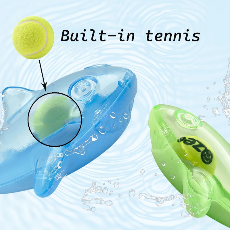 Pet dog rubber toy with tennis, floating shark, perfect gift for large and medium-sized dogs