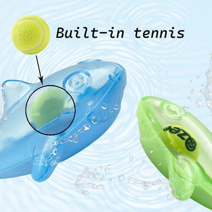 Pet dog rubber toy with tennis, floating shark, perfect gift for large and medium-sized dogs