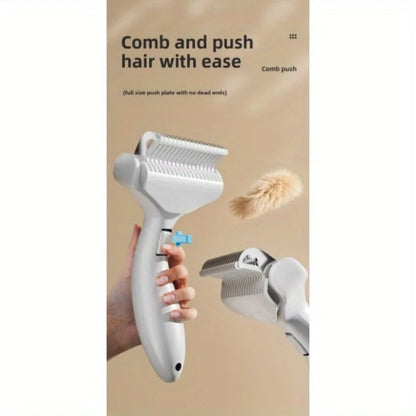 1PC Floating Stainless Steel Dog Hair Removal Brush for Long Hair Breeds Puppy Cat Comb Pet Grooming Products Curved Design