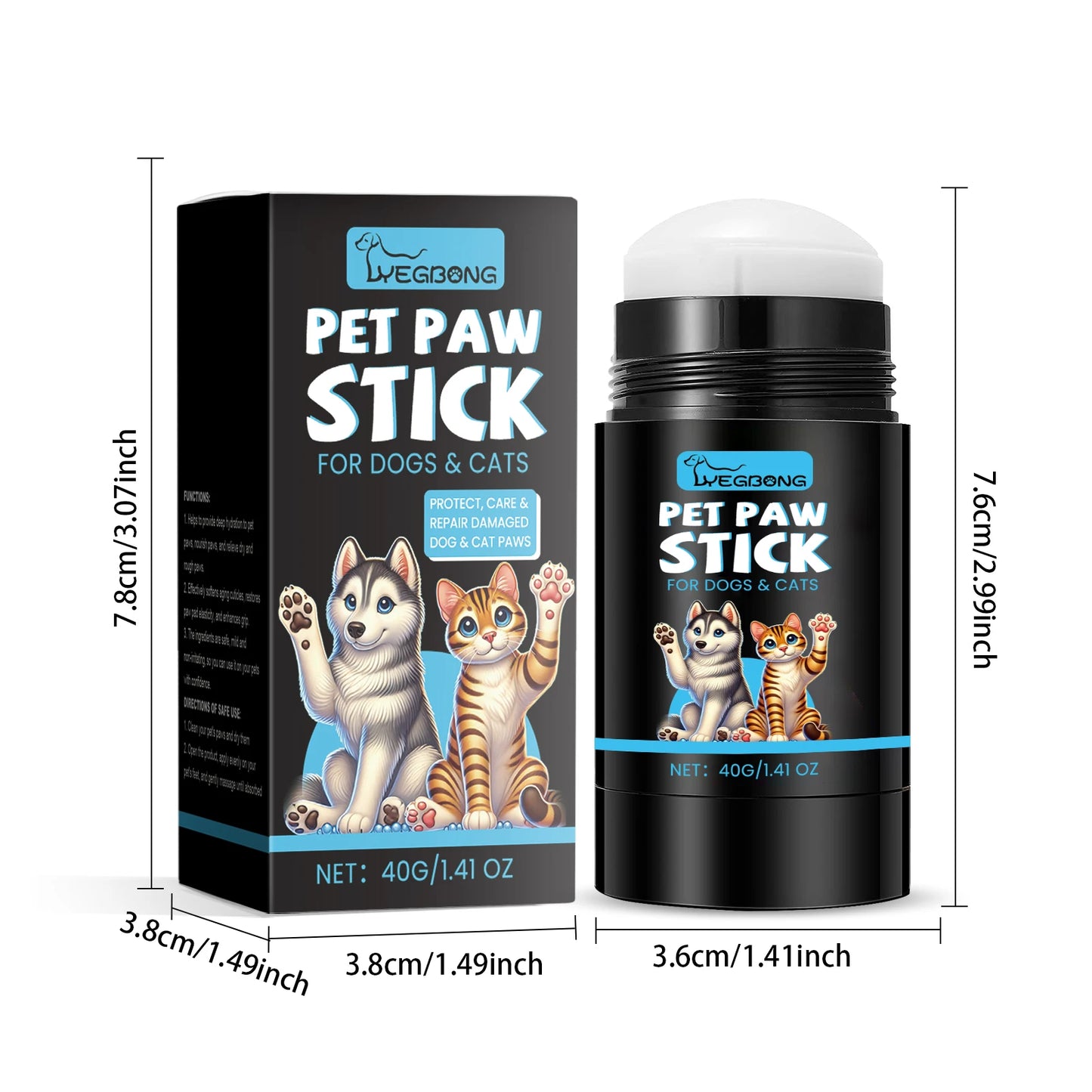 the PET PAW STICK - Pet Paw Balm, Helps Soothe and Protect Dry Cracked Noses/Paws with Natural Dog Paw Oil, Moisturizing Paw Protectant Pet Care