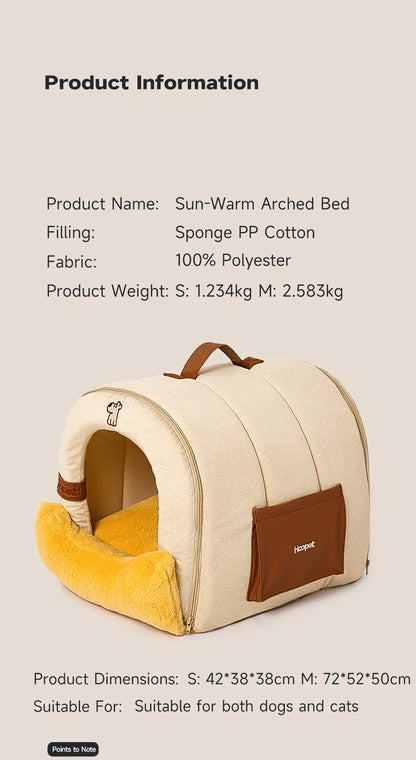 HOOPET Enclosed Dog Bed for Anxiety, Self Warming Calming Pet Tent with Removable Plush Mat, Washable Large Indoor House