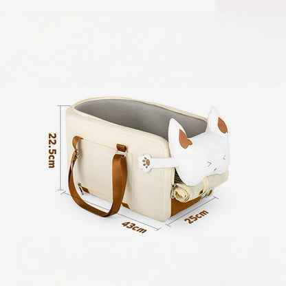 Pet Dog Car Seat Cat Carrier  Booster Seat on  Armrest Travel Bags for Cats Dogs with Easy Carrying Strap Travel Car Carrier