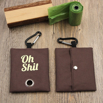 the FUNNY POOP BAG - Pet Supplies, Canvas Garbage Bags Poop Bag Dispenser, Portable Dog Poop Waste Bag Holder, Outdoor Puppy/Cat Pick Up Organizer
