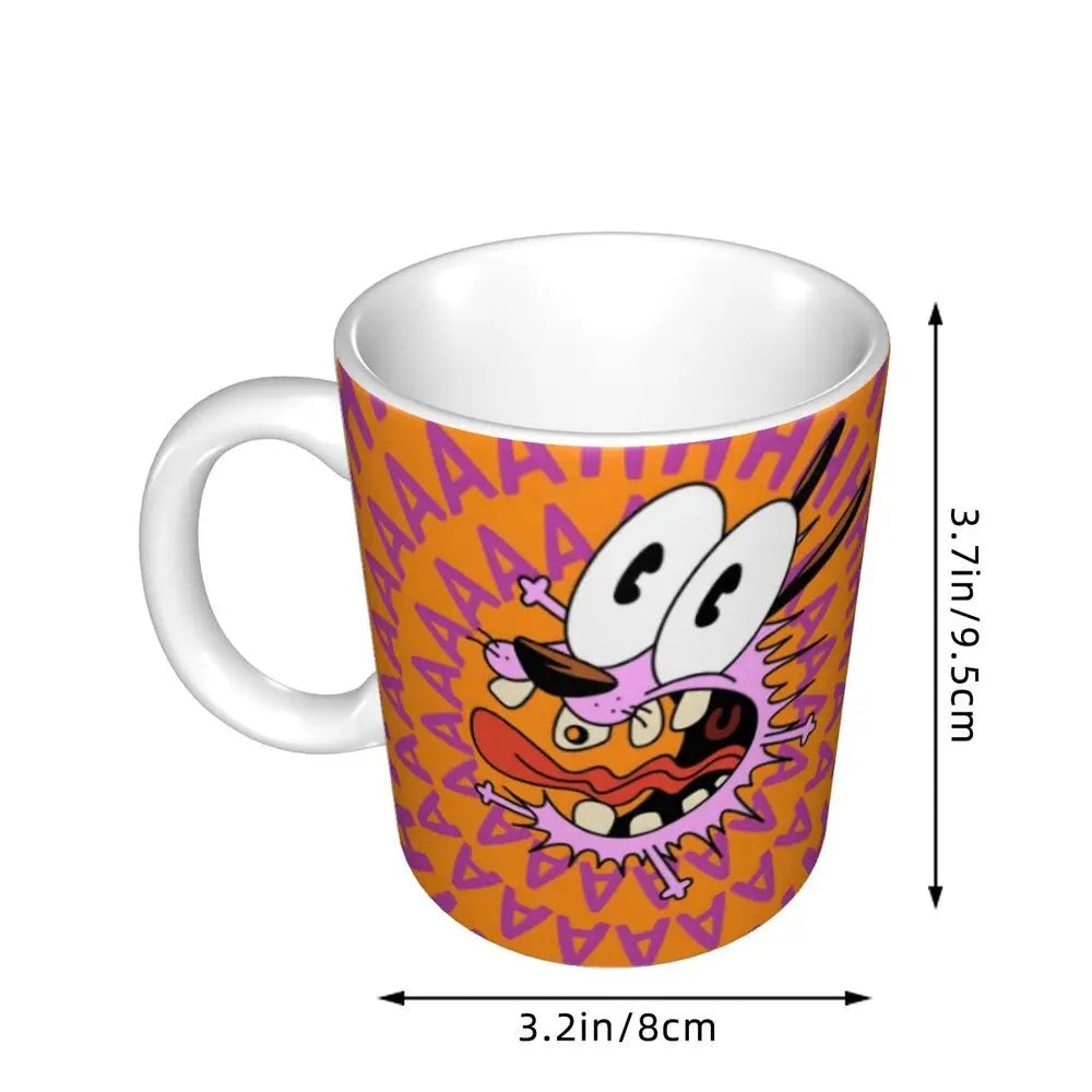 Personalized C-Courage The Cowardly Dog Coffee Mug DIY Ceramic Milk Tea Mug Cup
