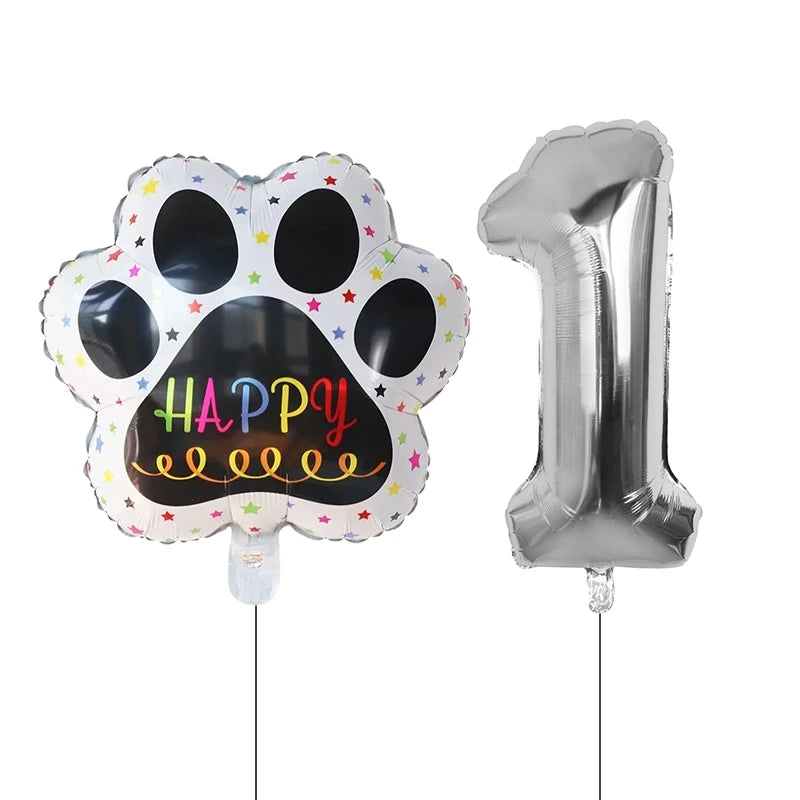 2 pieces/set Let us Pawty Big Dog PAWS Aluminum Balloons 30 inch figure 1 2 3 4 year old birthday party decoration Balloon Baby