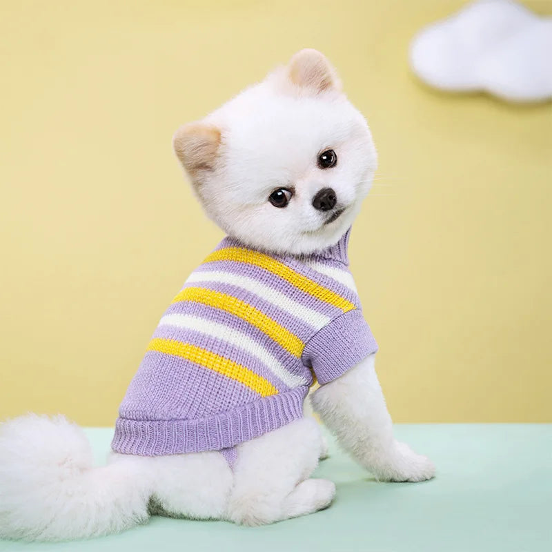 Dog Knitted Sweater S-2XL Autumn Winter For Small Dog Cat Soft Cozy Warm Clothes Chihuahua Schnauzer Pet Turtleneck Costume