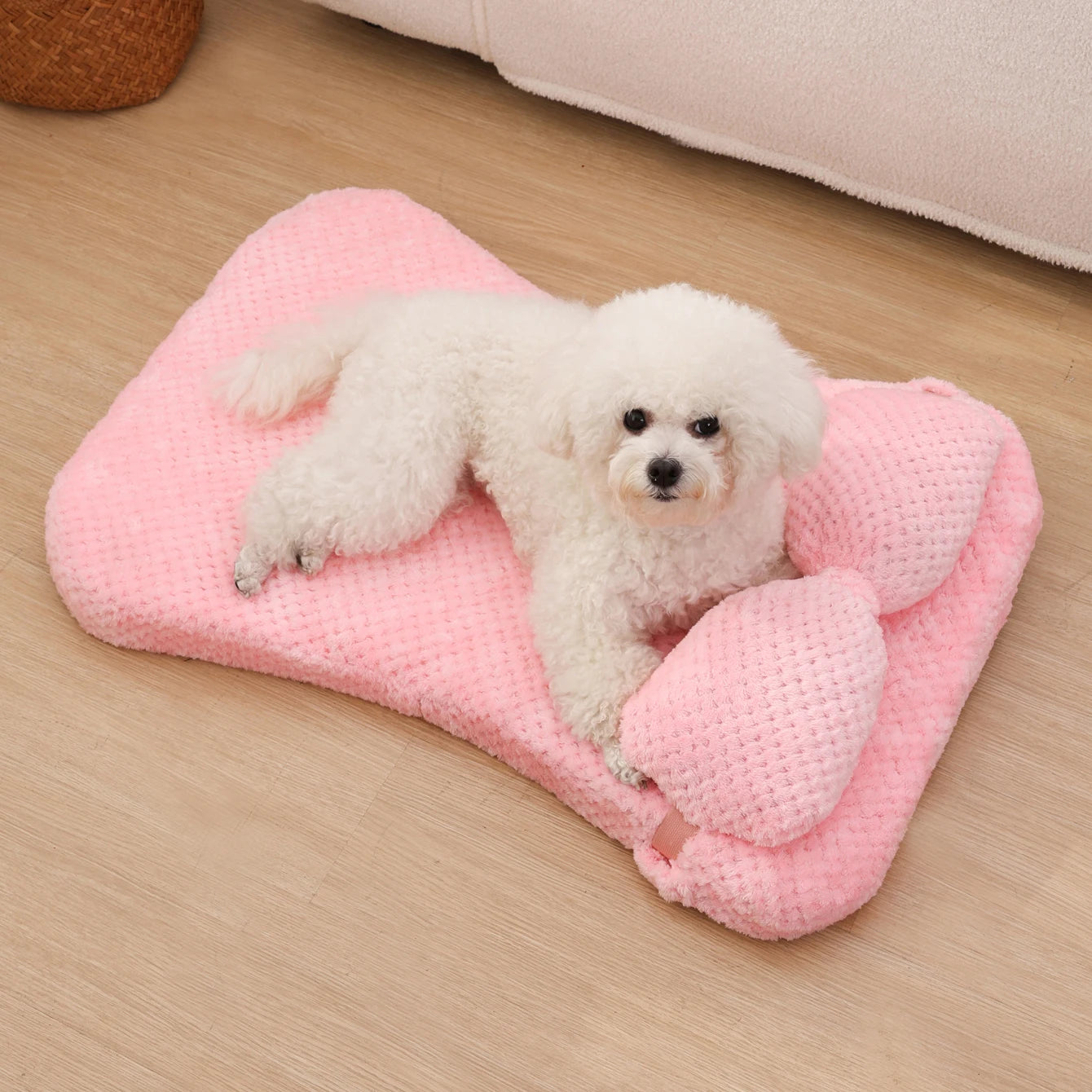 Full Filling Warm Medium Dog Bed Winter Warm Small Cat Sofa Mat Elastic Puppy Kennel Pet Accessories with Detachable Pillow