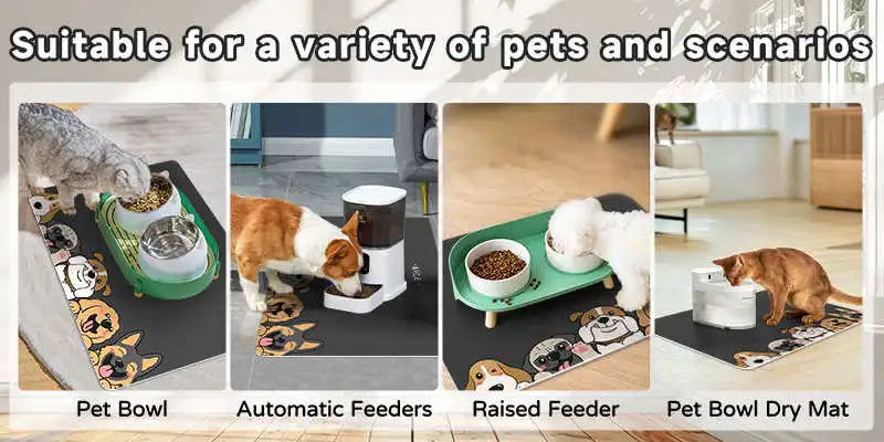 VIKAMA Cute Dog Anti-Dirt Pet Mat-Waterproof, Oil-Resistant, Food-Safe, Quick-Drying, Scratch-Resistant, Easy To Clean