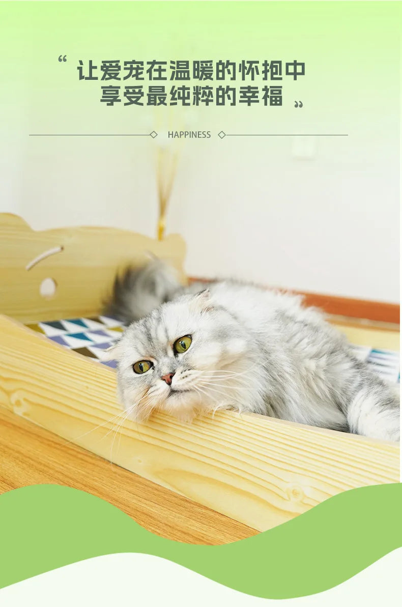 Removable Washable Four-season Universal Princess Nest Pet Dog Wooden Bed with Cushion Nest Teddy Medium and Small Dog Cat Bed