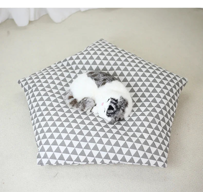 the TINY TEE-PEE - Pet Tent Dog/Cat Nest, Washable Doghouse Cat Tent, Semi Enclosed Insulated Cat/Doghouse, Foldable Dog/Cat Villa with Cushion and Blackboard