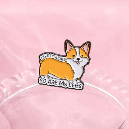 Cute Dog Series Enamel Pin Yellow Corgi Cute Brooch Backpack Hat Lapel Accessories Metal Badge Gift For Friend Jewelry Wholesale