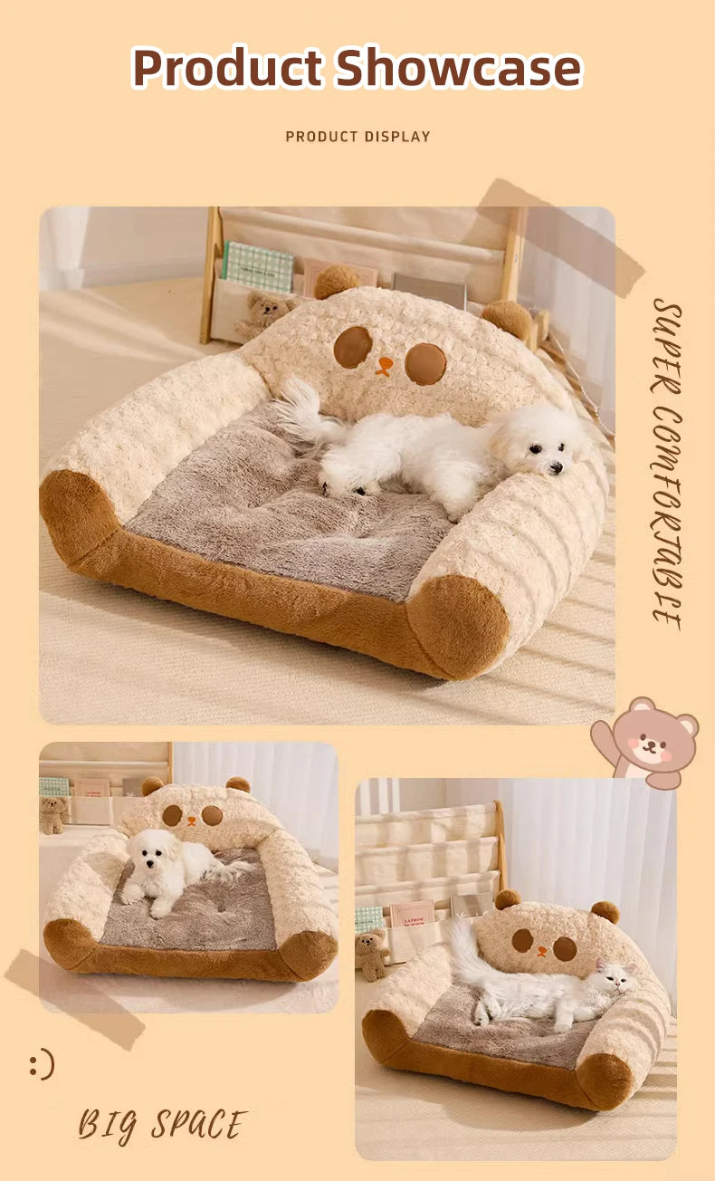 HOOPET Modern Plush Pet Kennel Sofa,Thick Plush Dog Kennel,Cat Kennel,Comfortable Warm Pet Sleeping Bed,Luxury Pet Home