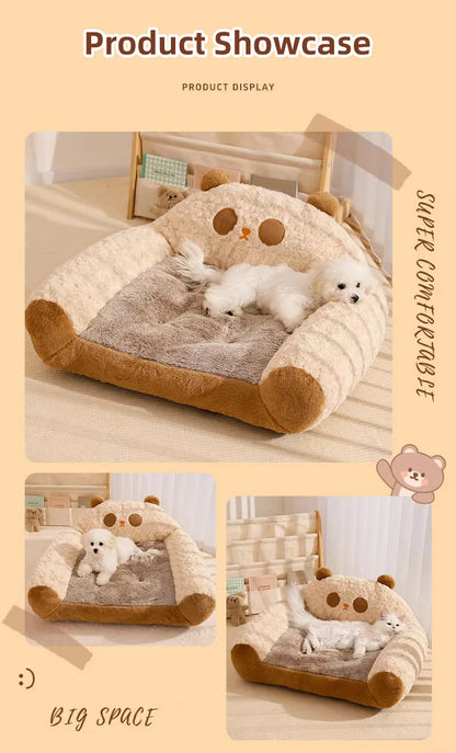 HOOPET Modern Plush Pet Kennel Sofa,Thick Plush Dog Kennel,Cat Kennel,Comfortable Warm Pet Sleeping Bed,Luxury Pet Home