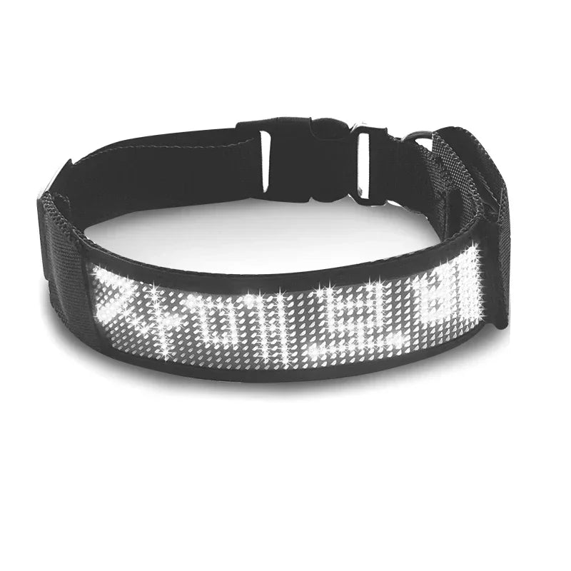 the NIGHTSYNC LED SAFETY COLLAR - LED Pet Collar, App Bluetooth Adjustable Luminous Waterproof Light Up Safety Dog Accessories Collar, Programmable USB Rechargeable