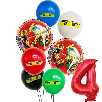 New Cartoon Ninjas Theme Birthday Party Decoration Plates Cups Disposable Tableware Banner Balloon For Kid Event Supplies