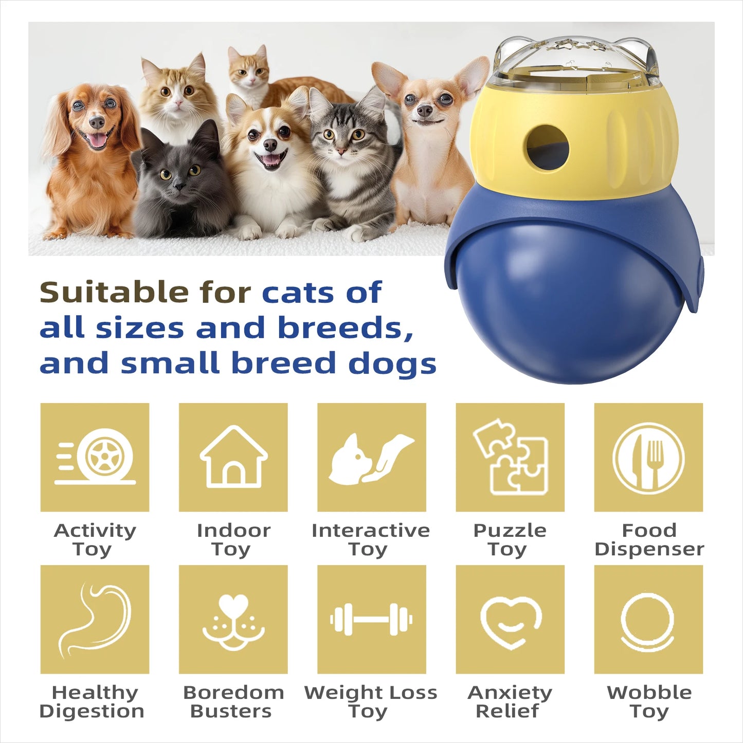 Treating Training Dog Toys Interactive Planet Treat Puppy Plaything Multifunctional Food Dispensing ABS Pet Toys for Big Cat Dog