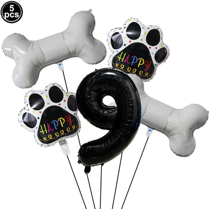 Dog Balloon Corgi Husky Puppy Foil Balloon Dog Paw Ballon Paw Print Balloons Dog Balloon for Puppy Birthday Decorations Supplies