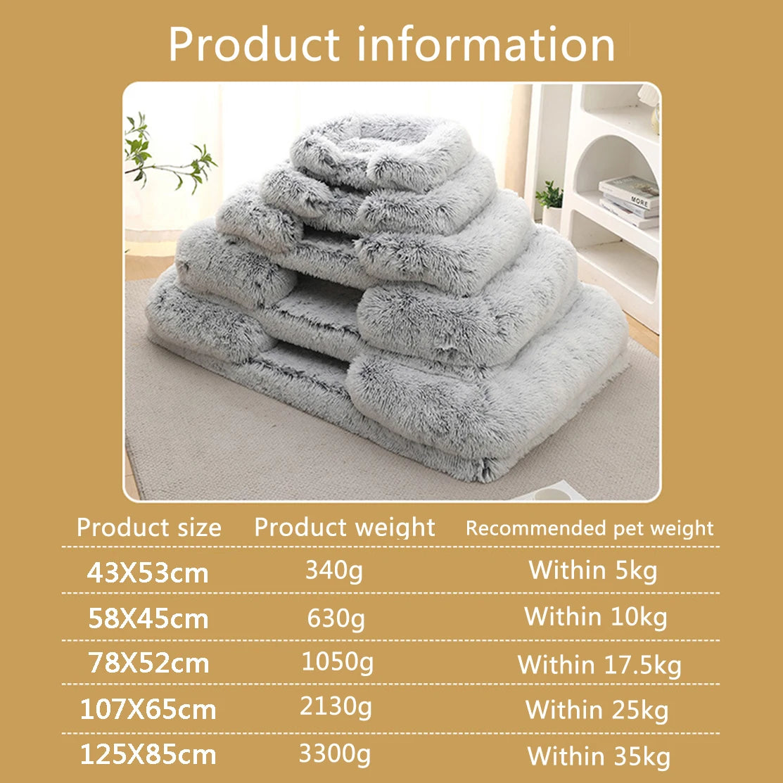 Half Surround Dog Bed Soft Square Pet Cat Sofa Full Filling Medium Pet Dog Kennel Plush Cat Cushion House