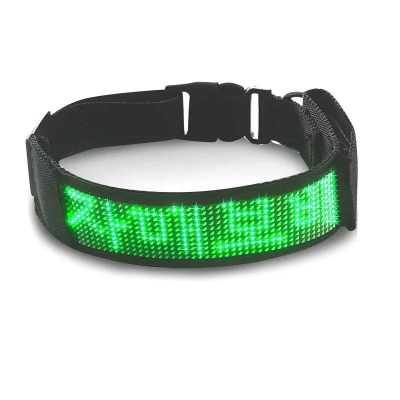 the NIGHTSYNC LED SAFETY COLLAR - LED Pet Collar, App Bluetooth Adjustable Luminous Waterproof Light Up Safety Dog Accessories Collar, Programmable USB Rechargeable