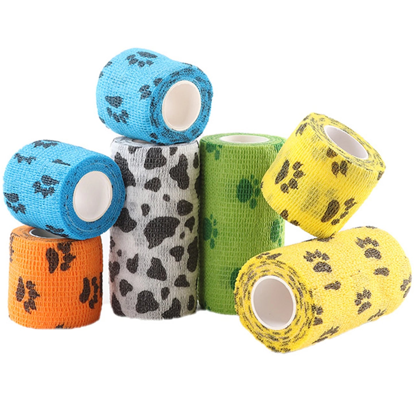 12 Rolls Self Adherent Bandage Elastic Bandage Self Adhesive Bandage Vet Wrap for Dog Cat Horse Pet Animals Ankle Sprains