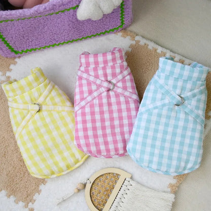 Warm Winter Pet Dog Clothes Plaid Parkas Dog Outdoor Coat Traction Pet Coat Vest Teddy Bear Small Dog Jackets Puppy Clothing