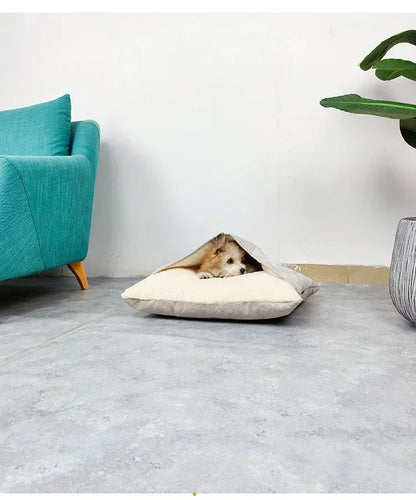 Winter Warm Pet Bed Washable - Bite-Resistant Dogs Kennel Removable Puppy Sofa Cushion Plush Cat Mat for Large Pet Sleeping Bag