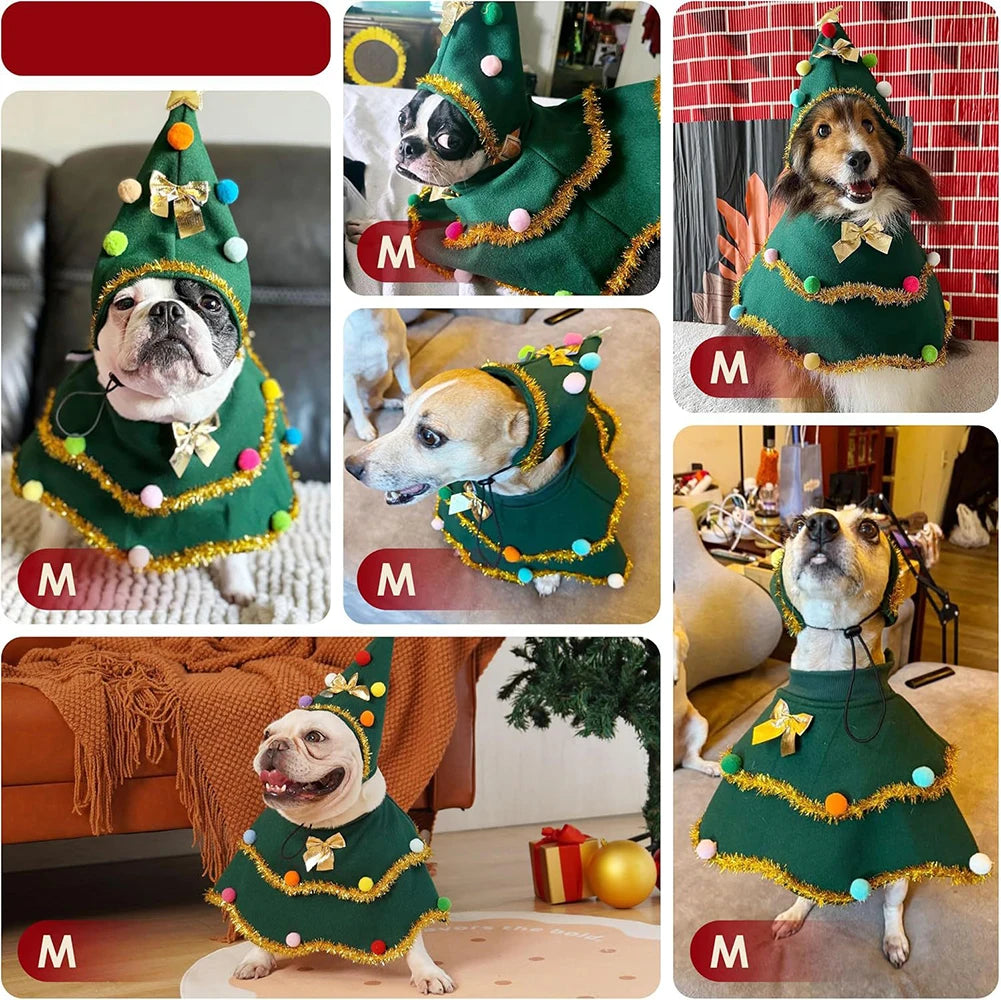 the CHRISTMAS TREE - Christmas Pet Clothes, Christmas Tree Pet Cape Shawl Dog, Holiday Gifts, Ropa Para Perro Puppy Clothes