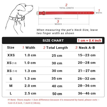 the SIMPY PAWS ADJUSTABLE LEATHER COLLAR - Solid Color Leather Dog Collar, Adjustable Cat Necklace, Puppy Neck Strap Suitable for Medium and Small Dogs, Pet Supplies XS-XL